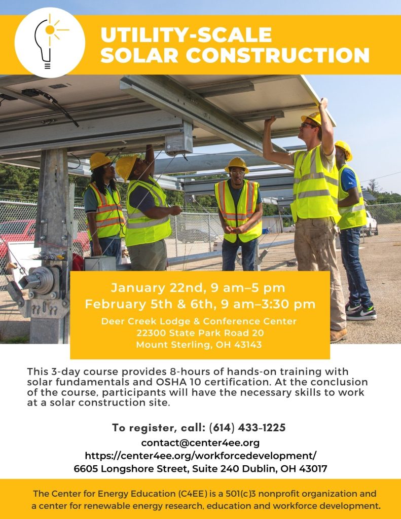 Ohio Solar Construction Course Flyer