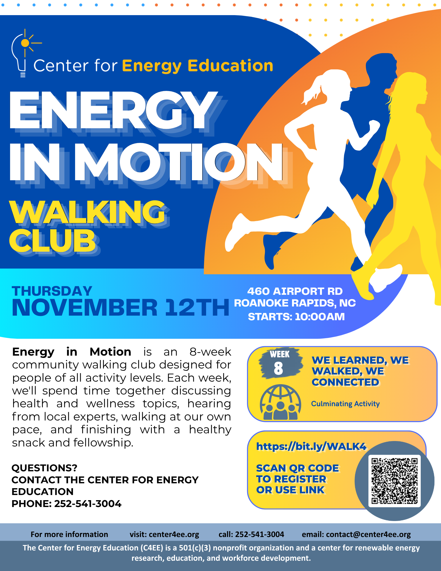 Energy In Motion Walking Club flyer